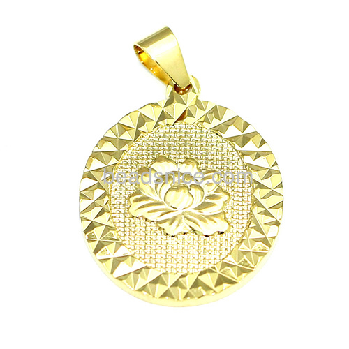 Flower of life pendant delicate pendants charms engraving flower pattern wholesale fashionable jewelry accessory brass round sha