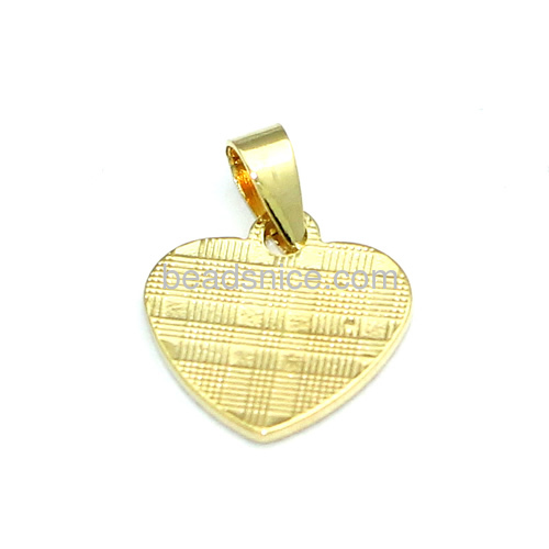 Heart pendant pendants and charms necklace brass 24k real gold plated jewelry findings