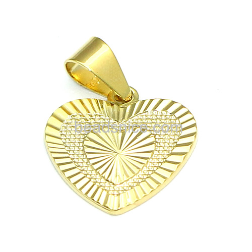Gold heart pendants new design gold pendant charms necklace jewelry Brass 24k real gold plated