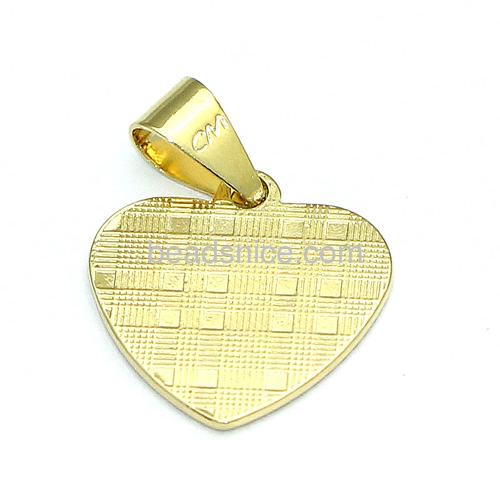 Gold heart pendants new design gold pendant charms necklace jewelry Brass 24k real gold plated