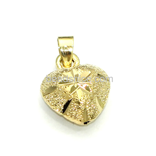 Heart pendant flower pendants charms wholesale fashionable jewelry findings brass best gift for her nickel-free lead-safe
