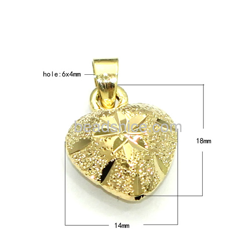 Heart pendant flower pendants charms wholesale fashionable jewelry findings brass best gift for her nickel-free lead-safe