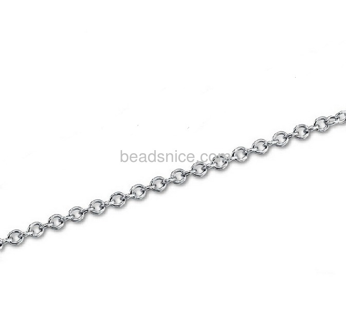 Silver chain rolo chain bracelet necklace DIY wholesale fashion jewelry chain sterling silver nickle-free