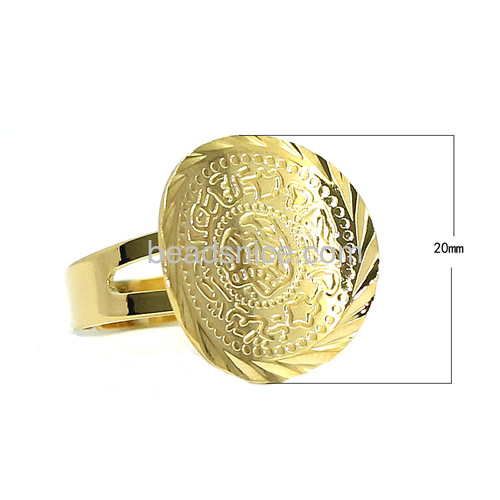 Latest golden ring designs men coin rings wholesale fashionable jewelry accessories brass 24k real gold plated