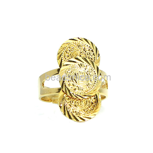 Gold filled coin rings charm models ring for women wholesale fashion jewelry findings brass nickel-free lead-safe