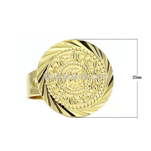 Rings for women coin rings new design ladies finger ring brass adjustable wholesale jewelry making supplies nickel-free lead-saf
