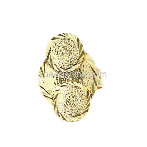 Fashion ring coin charms 3 coins rings personalized rings brass wholesale jewelry findings gifts nickel-free lead-safe