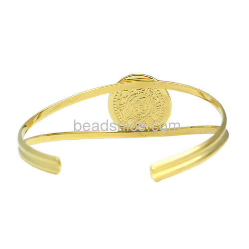 Coins Charm Brass bracelet,24 K Real Gold Plated