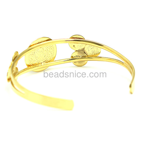 Coins Bangle Brass bracelet,24 K Real Gold Plated