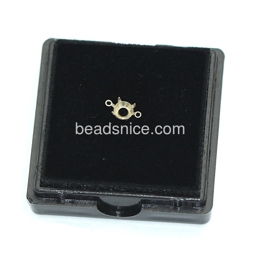 Male female connectors round connector with claw open bezel wholesale jewelry findings sterling silver DIY