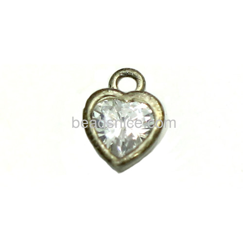 Heart pendant connectors necklace charms connector wholesale jewelry findings DIY gifts sterling silver