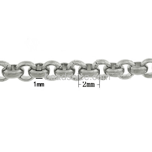 Stainless steel rolo chain nickel free  and lead safe original color