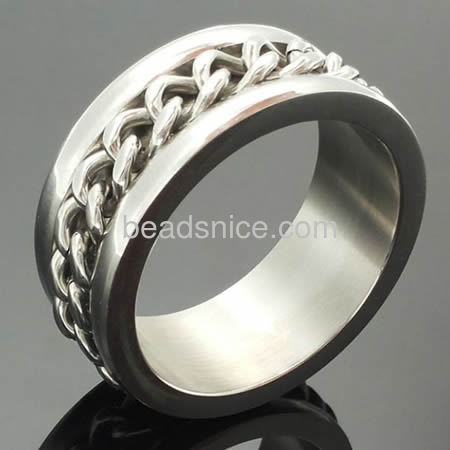 Stainless steel ring finger ring simple designed chains style wholesale fashion rings jewelry findings gift for friends