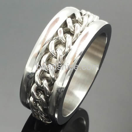 Stainless steel ring finger ring simple designed chains style wholesale fashion rings jewelry findings gift for friends