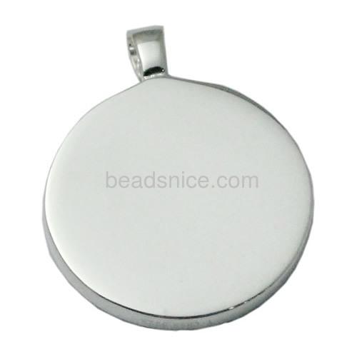 Pendant settings blanks cabochon pendant tray wholesale jewelry findings 925 sterling silver round depth 4mm