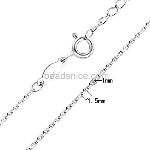 Flat oval chains fashion necklace chain cable chain wholesale jewelry accessory sterling silver nickel-free lead-safe DIY