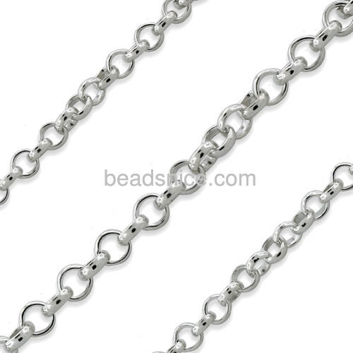 Silver chain rolo chain link wholesale jewelry chain sterling silver nickel-free lead-safe approx 6g per m