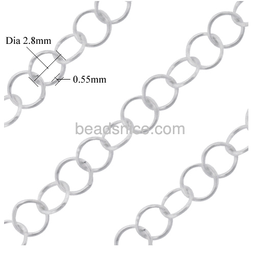 Silver cable chain round chain link wholesale jewelry making supplies pure silver approx 10.6g per m more size for choice