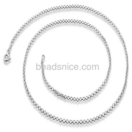 Silver rolo chain for necklaces bracelet wholesale chain jewelry findings sterling silver nickel-free approx 13.1g per m