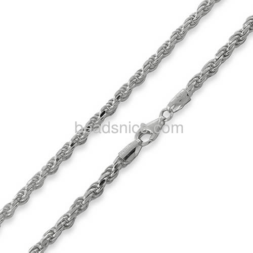 Fashion jewelry chain rope chain twisted chain link for necklace wholesale jewelry findings sterling silver approx 10.2g per m