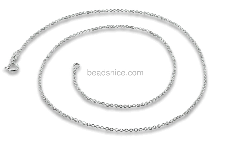 Sterling silver chain small cable chain for necklace wholesale jewelry findings nickel-free approx 5.2g per m
