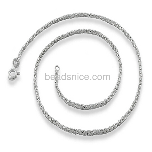 Sterling silver twisted box chain for necklace wholesale jewelry findings approx 3.95g per m