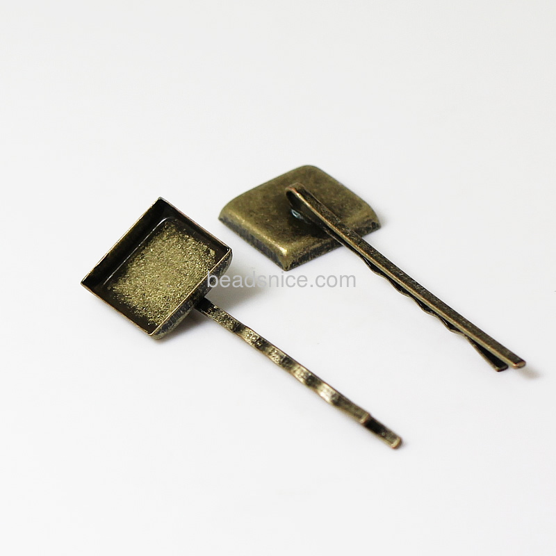 Hair clip ,brass, square,
