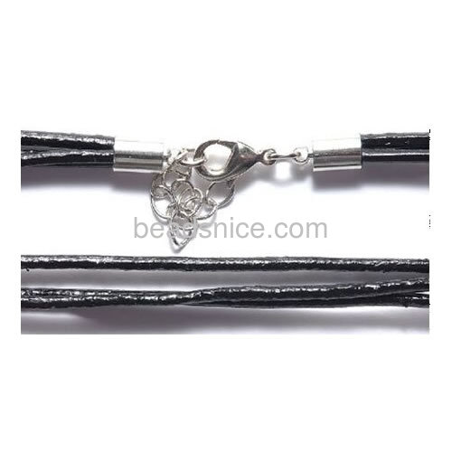 Silver end caps leather cord end cap with lobster wholesale jewelry components sterling silver nickel-free lead-safe DIY