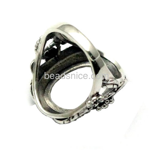 Vintage rings base silver finger rings blank flower ring wholesale fashion jewelry findings sterling silver nickel-free DIY