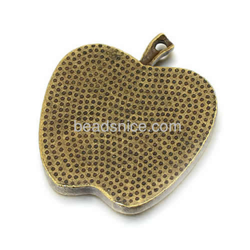 Zinc Alloy Apple Shape Pendant,inner diameter: 25mm,Hole About:1.87mm,Nickel-Free,Lead-Safe,