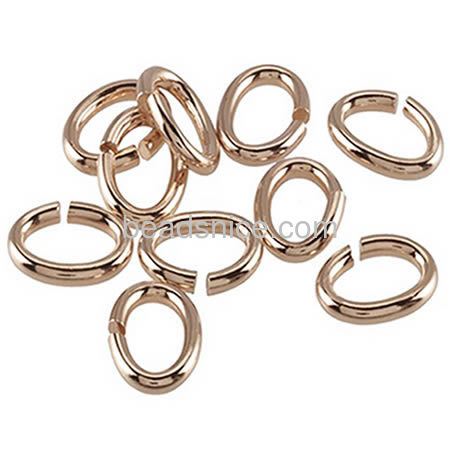 Open jump rings oval jump ring connectors ellipse rings D-ring wholesale jewelry findings brass nickel-free lead-safe