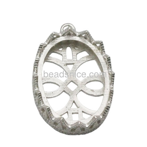 Silver pendant trays oval frame pendants wholesale fashion jewelry settings sterling silver nickel-free DIY