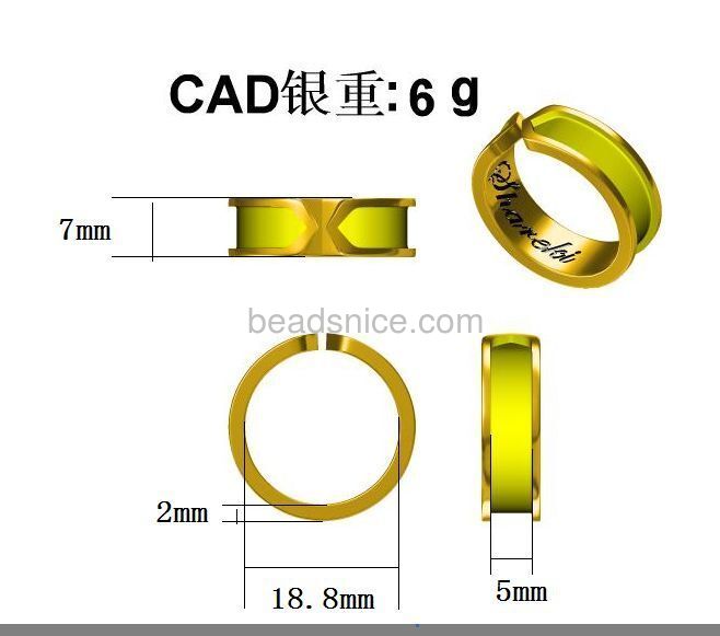 Brass ring pendant plated handmade jewelry setting