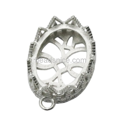 Silver pendant base hollow design wholesale jewelry findings sterling silver nickel-free DIY crown