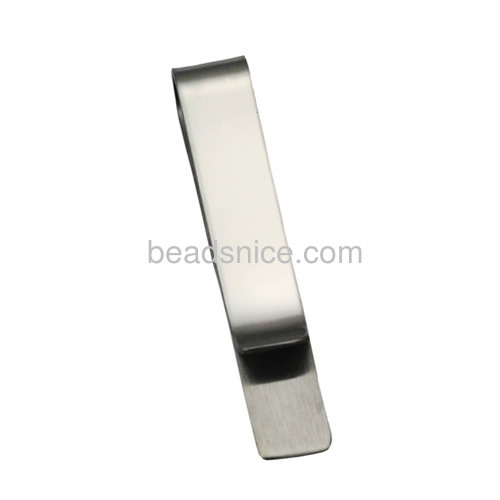 Stainless steel tie bar clip brushed silver tone matte finish and steel original color your choose