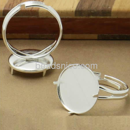 Brass finger ring settings, lead-safe, nickel-free