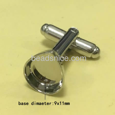 Brass Cuff Link base(smooth edge)，Lead-safe and nickel-free,