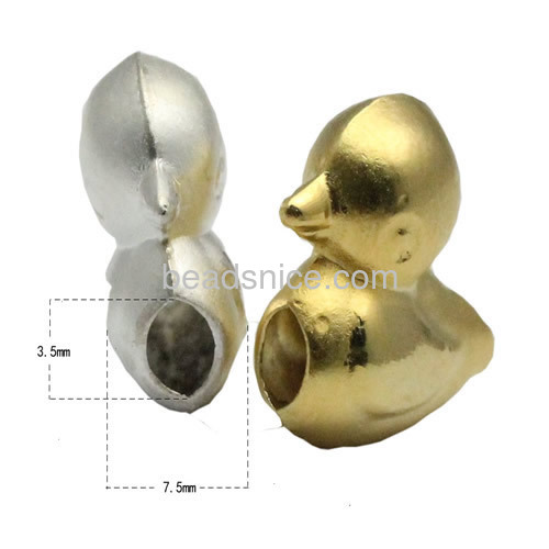 Sterling silver animal bead duck beads fine jewelry accessories wholesale retail for making pendant or bracelet christmas gift