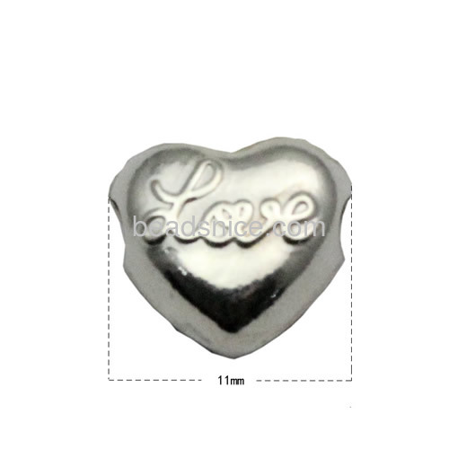Sterling silver heart bead wholesale retail fine jewelry making sterling sliver jewelries accessories special gift for her