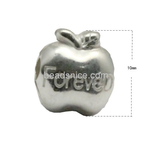 Pure silver bead silver apple beads fine jewelries making sterling sliver jewelry accessories birthday gift for girlfriend