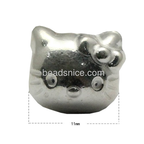 Sterling silver big hole beads cute animal beads accessories for bracelet and necklace making