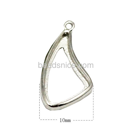 Pure silver pendant setting fashion triangular arc style pendant nacklace component for findings jewelry making gift for women