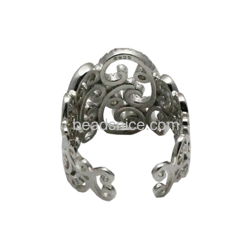 925 sterling silver solid ring with hollow flower design fashion women jewelry christmas gift