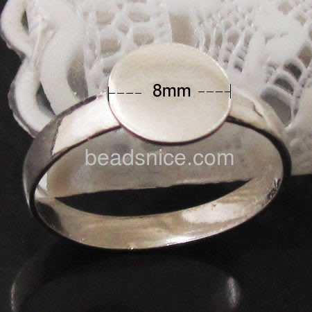 Solid 925 silver ring base  8 mm Lovely pad manual polishing  very bright many ring size for your choose