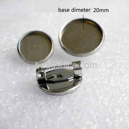 Stainless Steel Cabochon Brooch Pin Setting