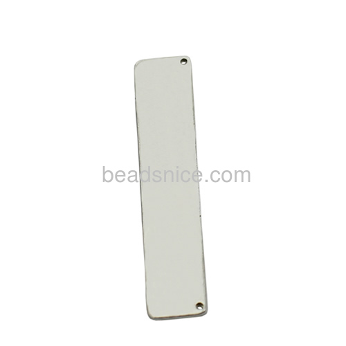 925 Sterling Silver Flat Blank , Tow hole , Rectangle