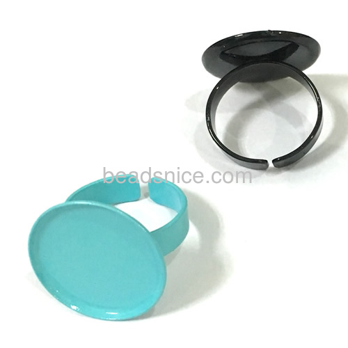 Adjustable ring base setting with 16mm round bezel cabochons rings blank for jewelry making