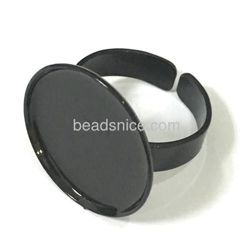 Wholesale adjustable paint ring base setting with 15mm round bezel cameo glass cabochon ring blanks