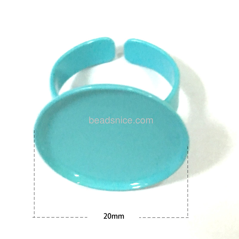 Ring finding round adjustable shallow bottom ring base setting with round bezel  fit 20mm round cabochons