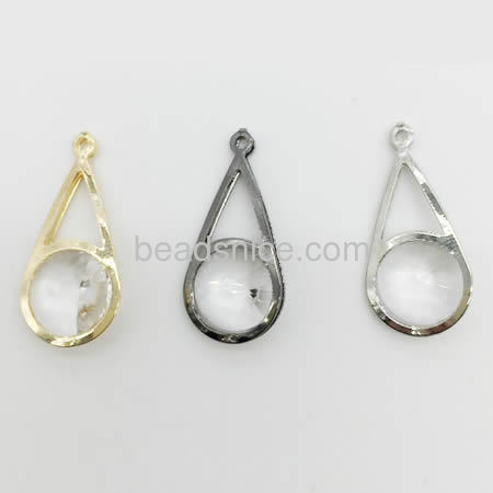 Personalize hollow iron rhinestone pendants for diy jewelry making